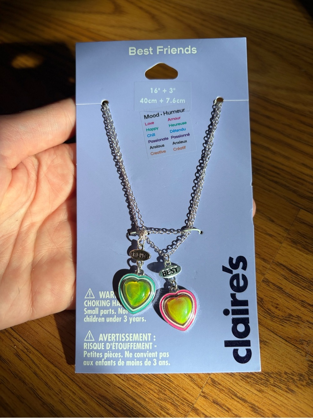 NWT-Claire's MOOD Best Friends Heart Pendant Necklace Set